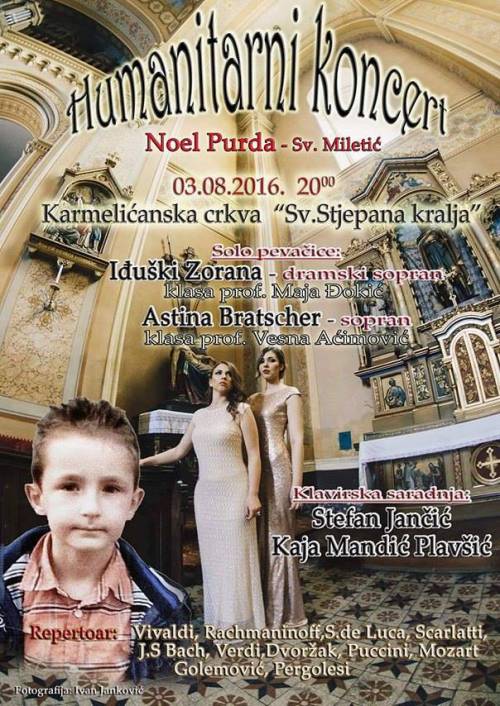 Humanitarni koncert za Noela Purdu u karmelićanskoj crkvi u Somboru